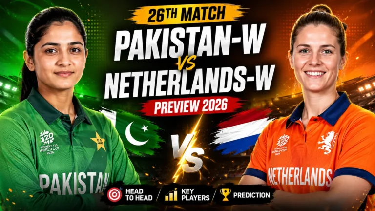 Pakistan W vs Netherlands W 26th Match Preview 2026