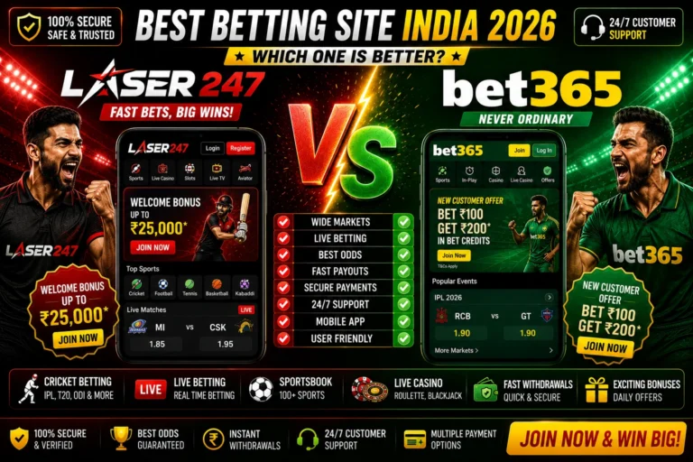 Laser247 vs Bet365: Best Betting Site India 2026