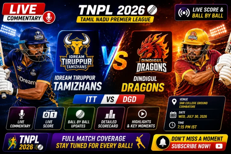 IDream Tiruppur vs Dindigul Dragons 2026 Match Preview