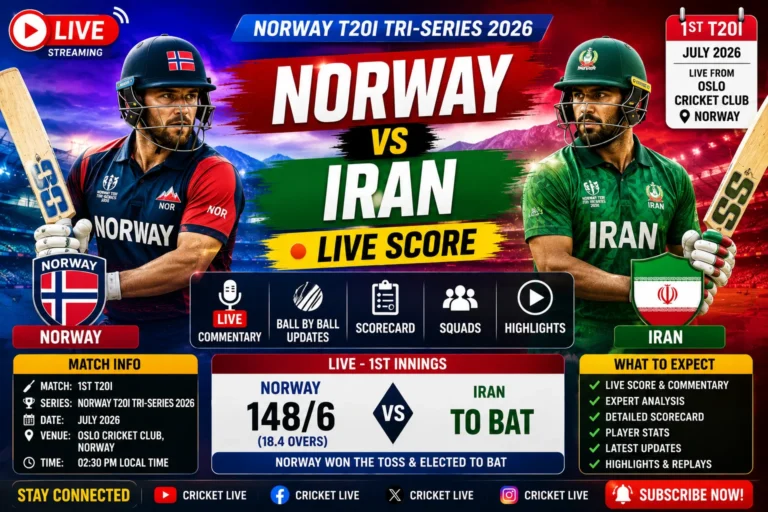 Norway vs Iran 1st T20I 2026 Live Score & Updates